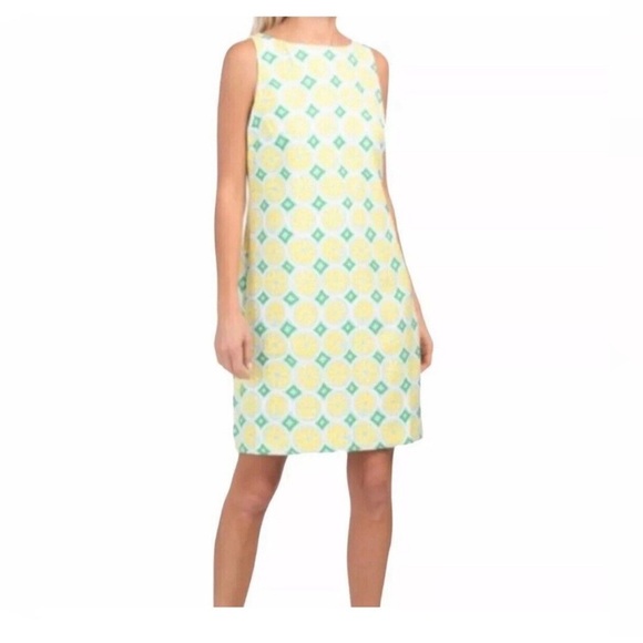 Sail To Sable STS Shift Dress Size Medium Sleeveless Yellow Lemon Green $2151748 - Picture 2 of 15